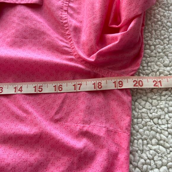 Izod 100% Cotton Pink Ruffle Button Up Medium - Picture 10 of 11